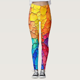 Abstract Color Wheel Swirl Art Leggings
