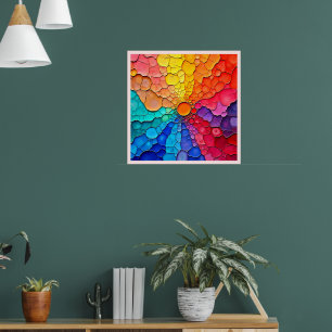Abstract Color Wheel Swirl Art Poster