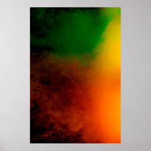 abstract colored dust explosion on a black backgro poster