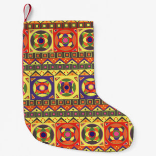 Abstract Colorful African Seamless Pattern with Ge Small Christmas Stocking