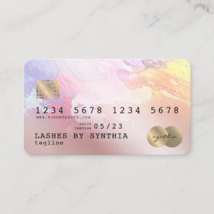 Abstract colorful art Credit Card Style Gold