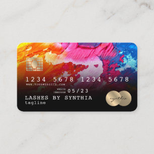 Abstract colorful art Credit Card Style Gold