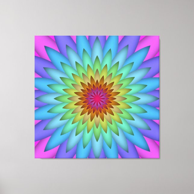 Abstract Colorful Art Flower Canvas Print (Front)