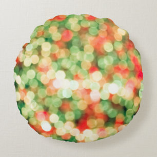 Abstract colorful bokeh background round cushion