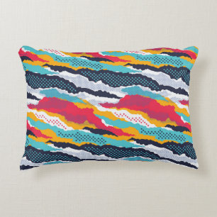 Abstract colorful camouflage wallpaper with polka decorative cushion