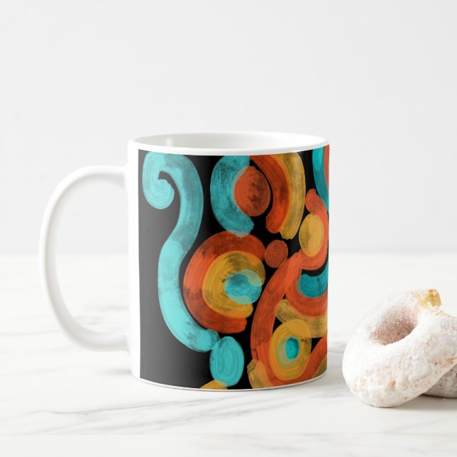 Abstract colorful coffee mug (With Donut)