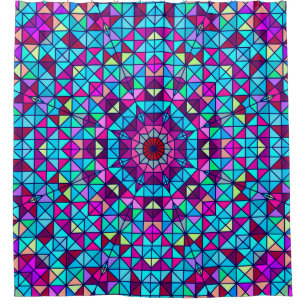 Abstract Colorful Digital Decorative Flower. Geome Shower Curtain