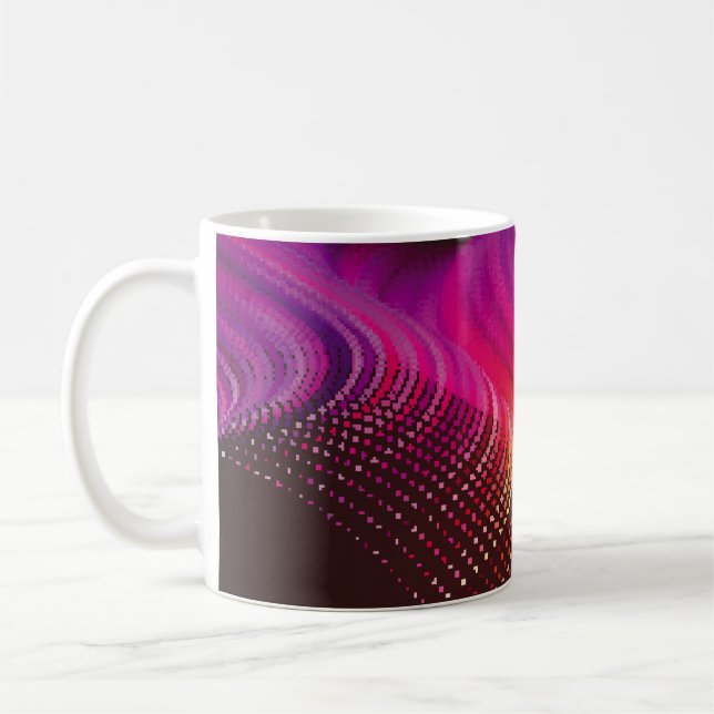 Abstract colorful digital landscape with flowing p coffee mug (Left)