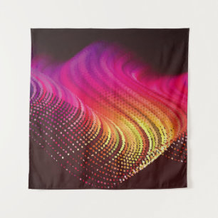Abstract colorful digital landscape with flowing p tapestry
