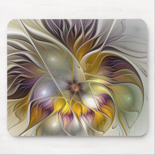 Abstract Colorful Fantasy Flower Modern Fractal Mouse Mat