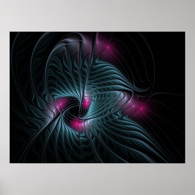 Abstract Colorful Fantasy Fractal Poster (Front)