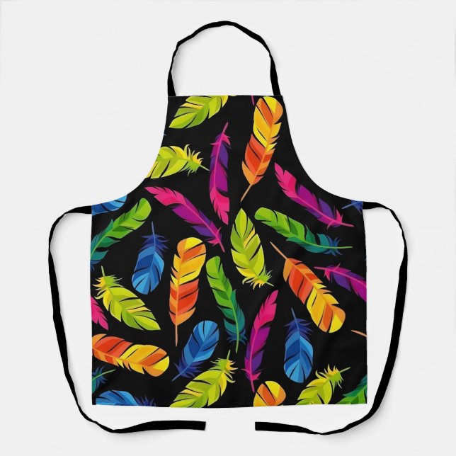 Abstract colorful feather explosion apron (Front)
