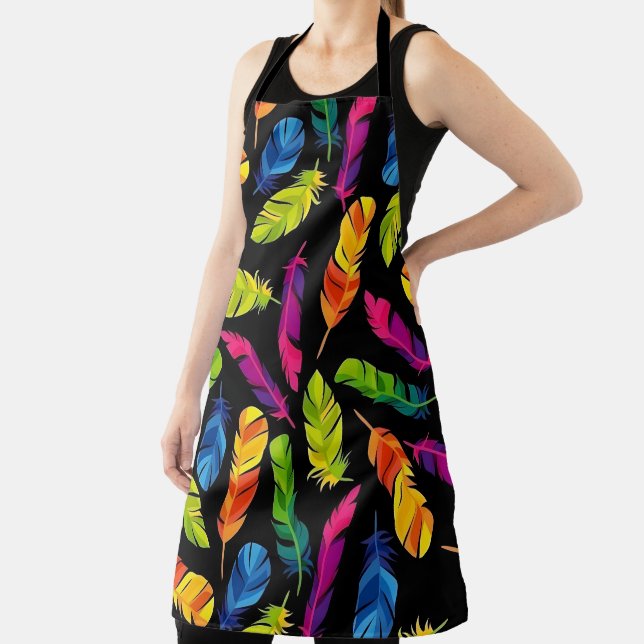 Abstract colorful feather explosion apron (Insitu)