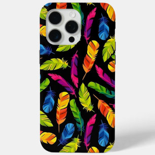 Abstract colorful feather explosion iPhone 15 pro max case
