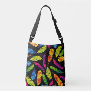 Abstract colorful feather explosion crossbody bag