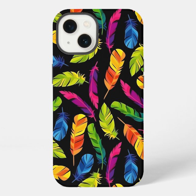 Abstract colorful feather explosion iPhone case (Back)