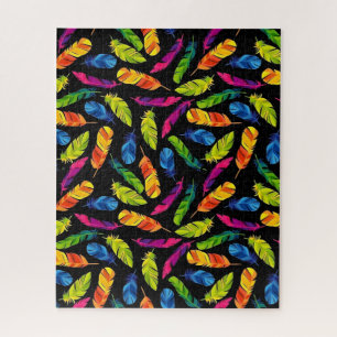 Abstract colorful feather explosion jigsaw puzzle