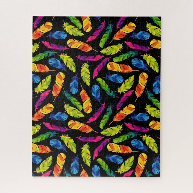 Abstract colorful feather explosion jigsaw puzzle (Vertical)
