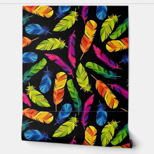 Abstract colorful feather explosion wallpaper