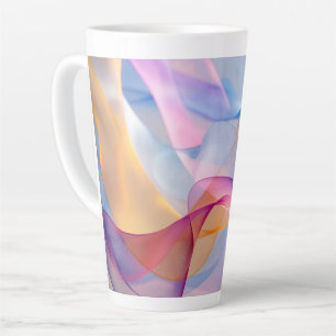 Abstract Colorful Flowing Ribbons Latte Mug