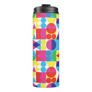 Abstract colorful geometric pattern design. thermal tumbler