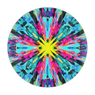 Abstract Colorful Glow Pattern Cutting Board