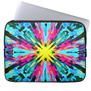 Abstract Colorful Glow Pattern Laptop Sleeve