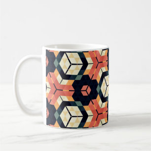 Abstract colorful hexagon square geometric seamles coffee mug