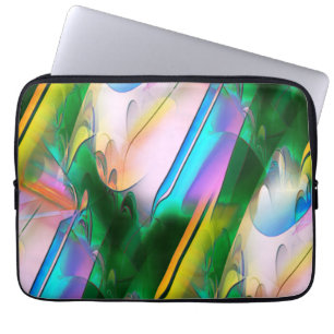 Abstract colorful leaves with psychedelic style laptop sleeve