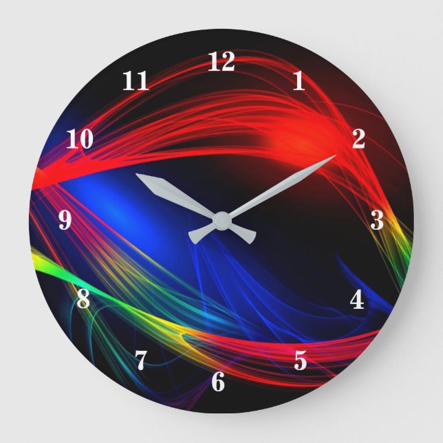 Abstract Colorful Lights Wall Clock - Beautiful (Front)