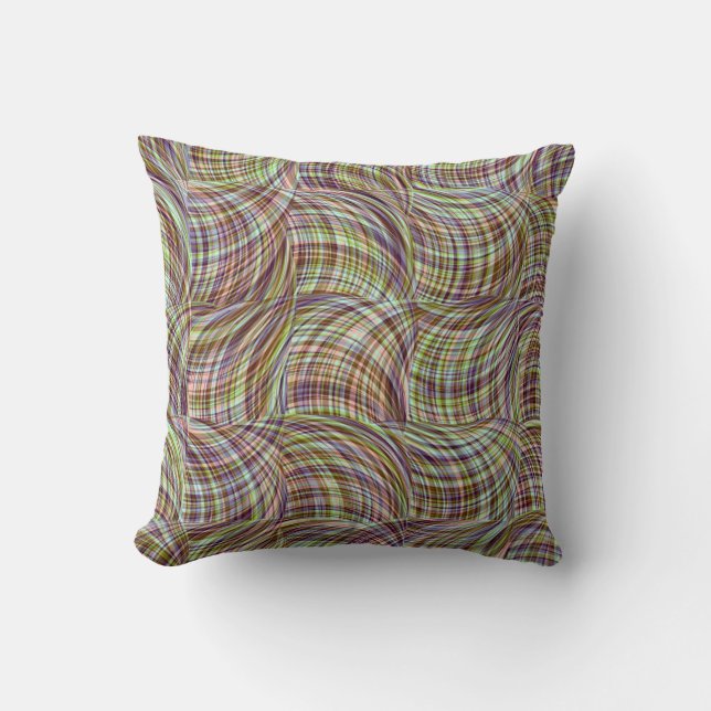 Abstract Colorful Lines Seamless Pattern Cushion (Front)
