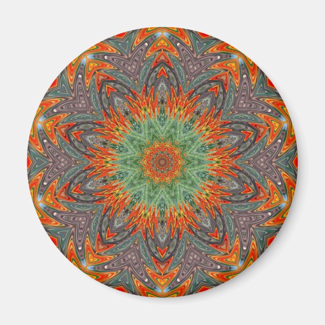 abstract   colorful  mandala magnet (Front)