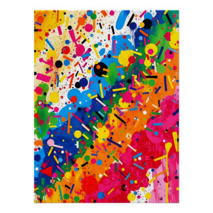 Abstract Colorful Modern Graffiti Street Art  Poster