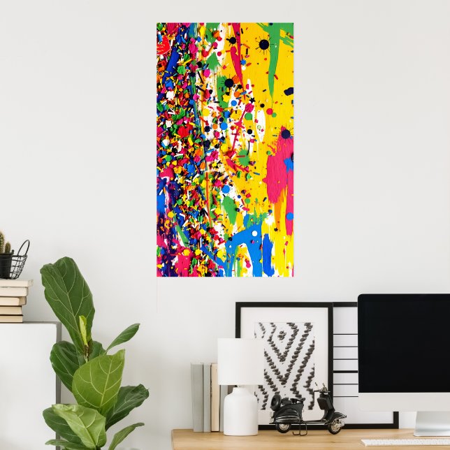 Abstract Colorful Modern Graffiti Street Art  Poster (Home Office)