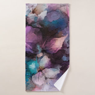 Abstract colorful oil, acrylic painting of spring  bath towel