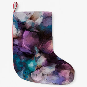Abstract colorful oil, acrylic painting of spring small christmas stocking