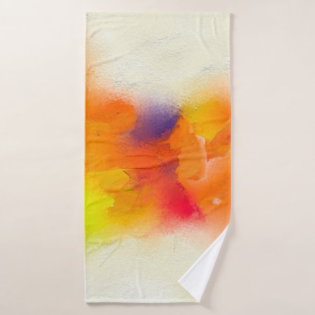 Abstract colorful oil painting on canvas texture.  bath towel (Bath Towel)