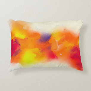 Abstract colorful oil painting on canvas texture. decorative cushion