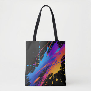 Abstract Colorful Paint Splatter Background Tote Bag