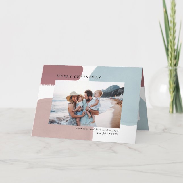 Abstract colorful painted holiday photo card (Front)