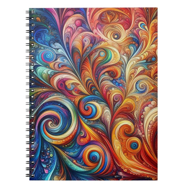 Abstract Colorful Pattern Notebook (Front)