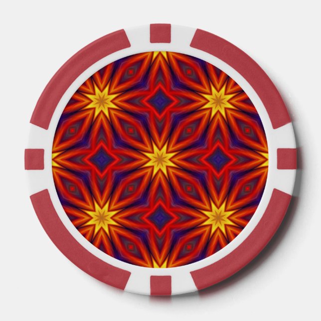 Abstract Colorful Pattern Poker Chips (Front)