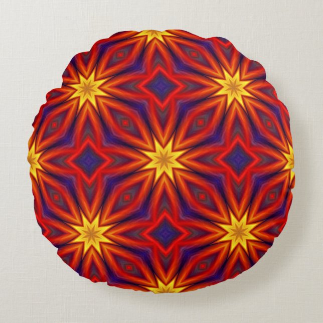 Abstract Colorful Pattern Round Cushion (Front)