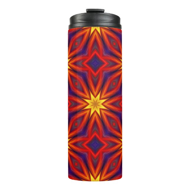 Abstract Colorful Pattern Thermal Tumbler (Front)