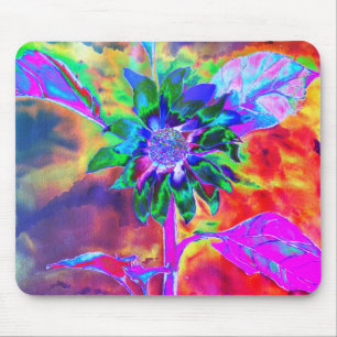  Abstract colorful  psychedelic chakra sunflower  Mouse Mat