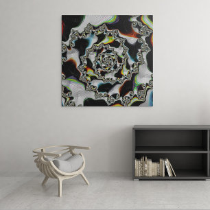 Abstract Colorful Psychedelic Spiral Fractal Poster