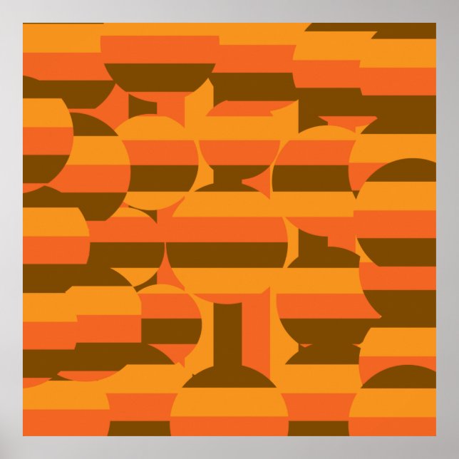 abstract colorful retro circles pattern poster (Front)