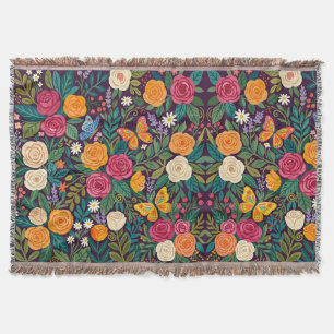 Abstract Colorful Roses Garden Blankets