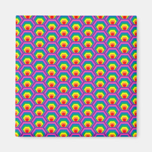 Abstract colorful shapes magnet