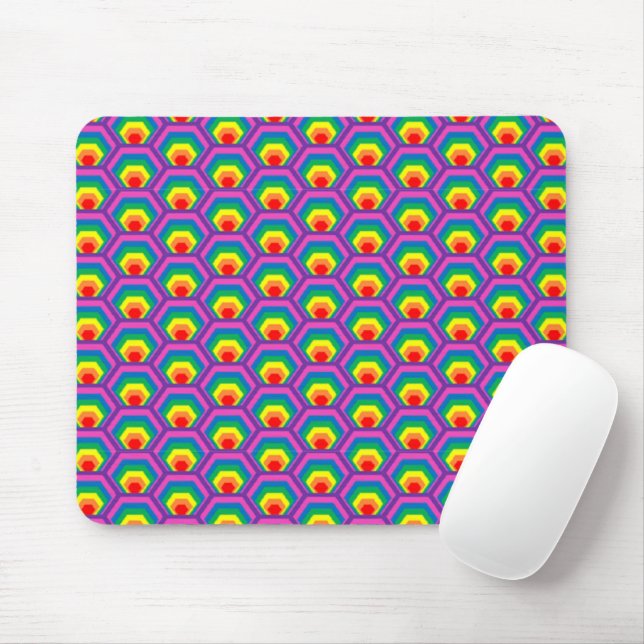 Abstract colorful shapes mouse mat (With Mouse)